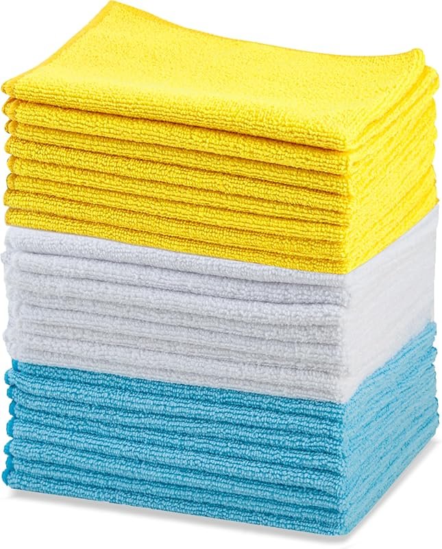 Amazon Basics Microfiber Cleaning Cloths, Ultra Absorbent, Lint Free, 