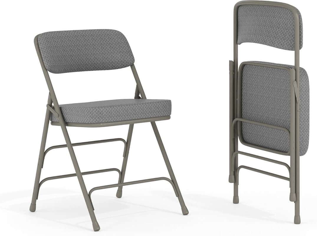 Flash Furniture Stackable Folding Chairs with Cushioned Seats – Set of