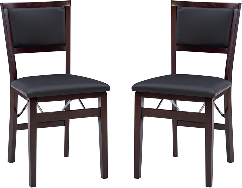 Linon Keira Folding Chairs, Set of 2, Engineered Wood with Comfortable