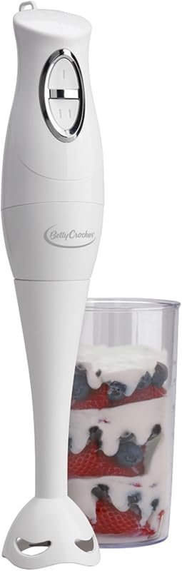 Betty Crocker Hand Blender with Beaker, White, BC