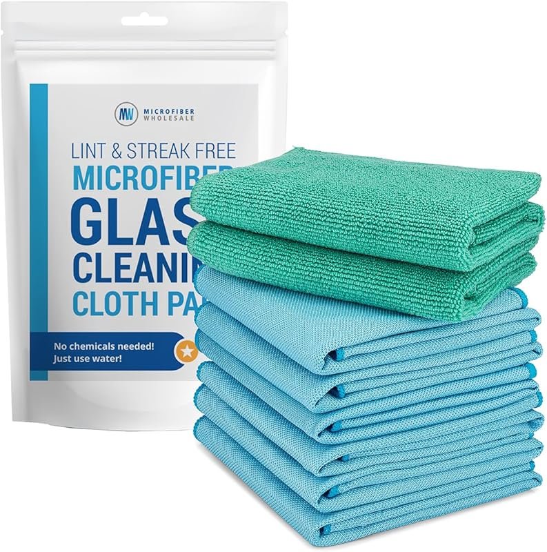 Claro two-step microfiber cloth set for streak-free windows and mirror