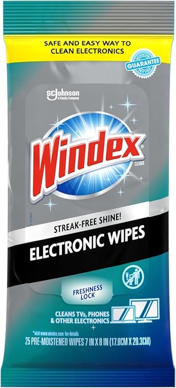 Windex Electronic Cleaning Wipes, 25 Count, Pre-Moistened Screen Wipes