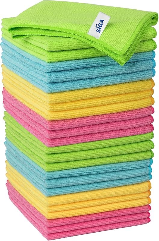 MR.SIGA Microfiber Cleaning Cloth, Pack of 24, Size:12.6