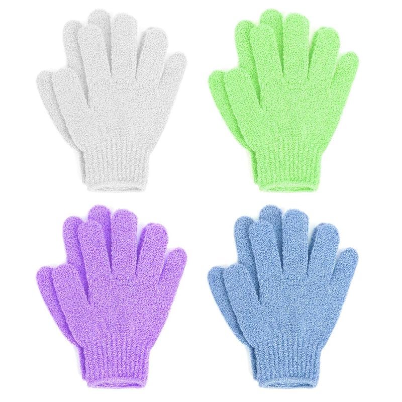 Linda Exfoliating Bath Gloves – Pack of 4 for Gentle Body Scrubbing