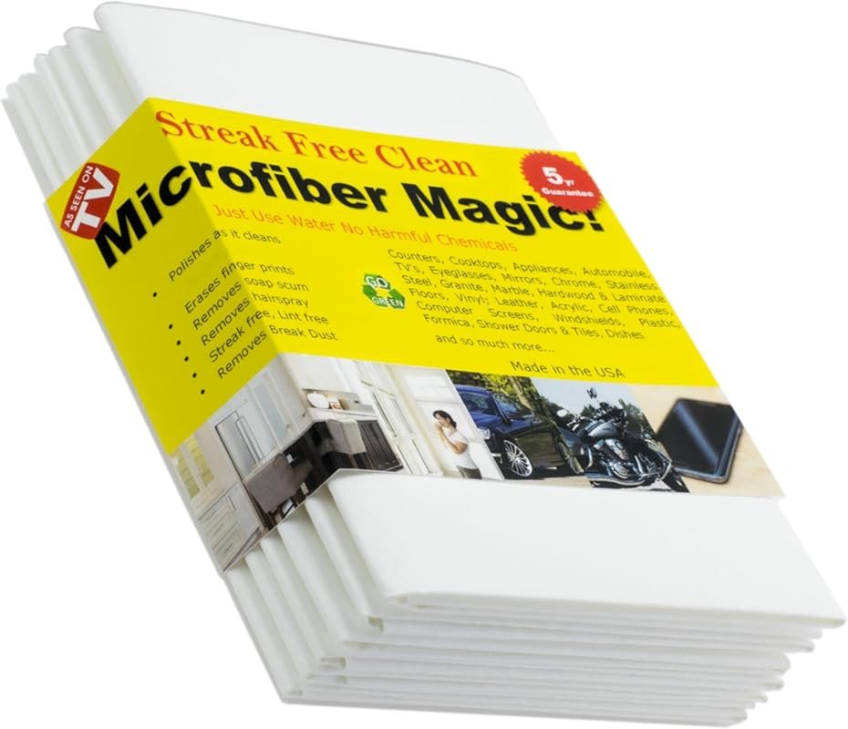 Streak-free microfiber cloths for windows, mirrors, and all surfaces w