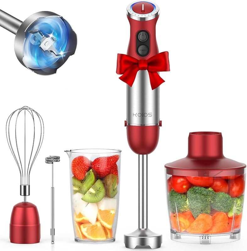 KOIOS 5-in-1 Immersion Blender – 1000W Handheld Blender with Beaker, P