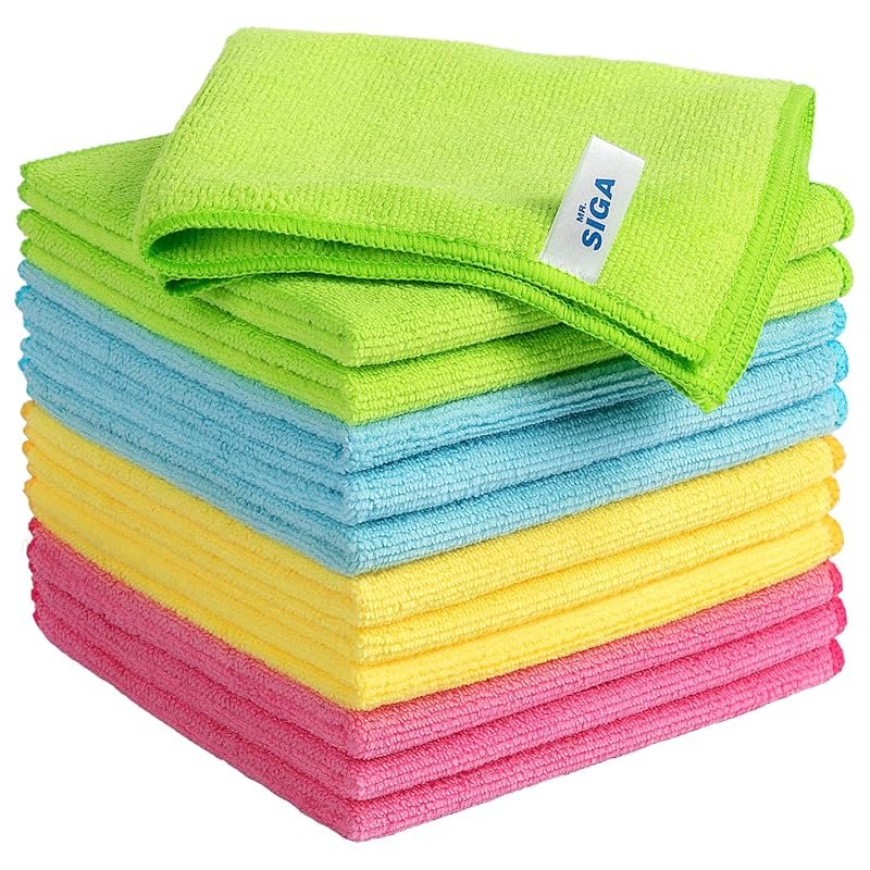 MR.SIGA Microfiber Cleaning Cloth,Pack of 12,Size:12.6