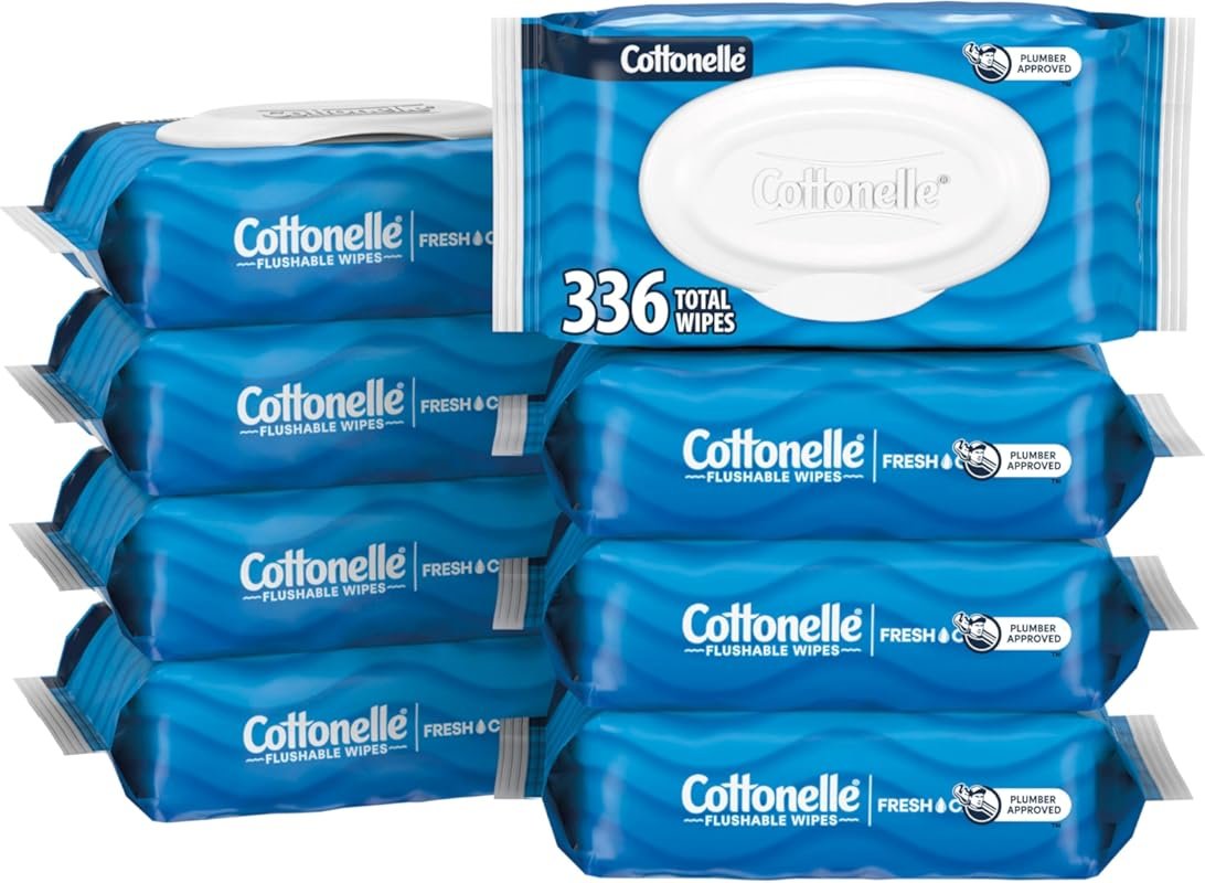 Cottonelle Fresh Feel Flushable Wet Wipes, Adult Wipes, 336 Total Wipe