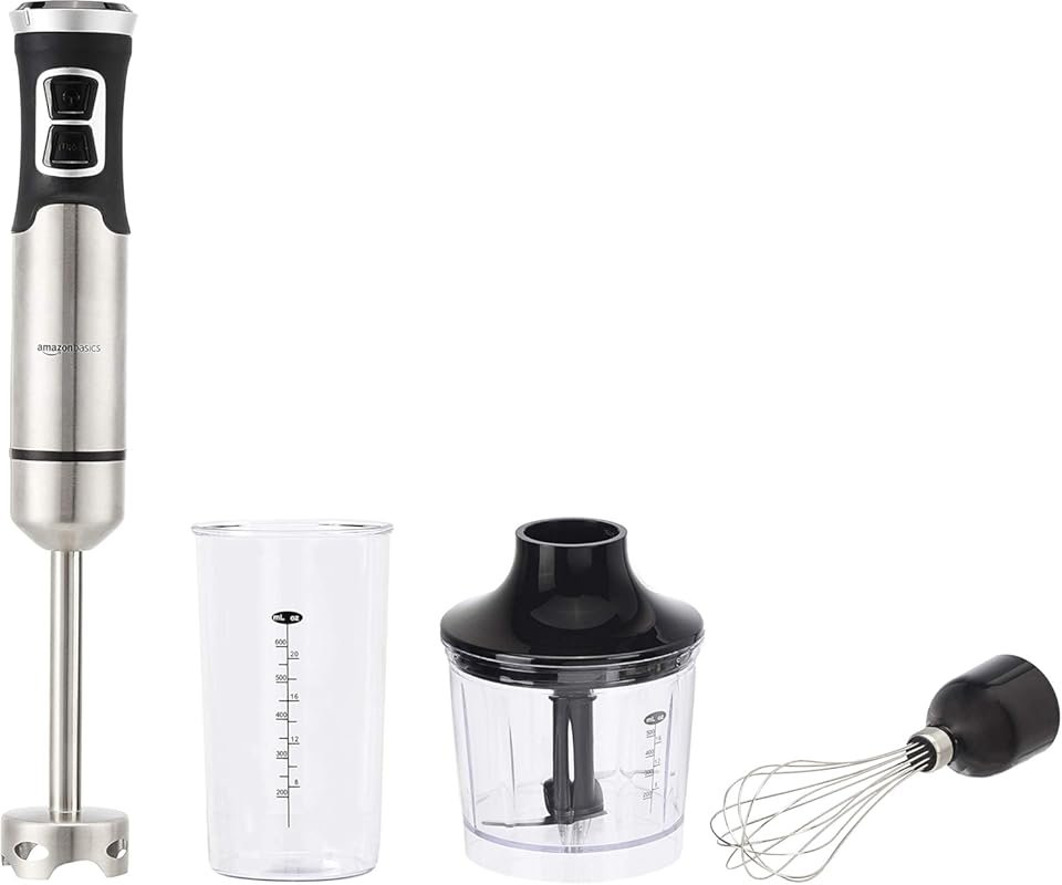 Amazon Basics Multi-Speed Immersion Hand Blender, 500 Watt Powerful, V