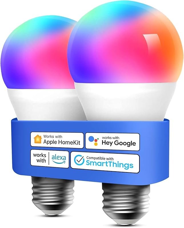 Meross Smart LED Light Bulbs, 2-Pack, Apple HomeKit and Alexa Compatib