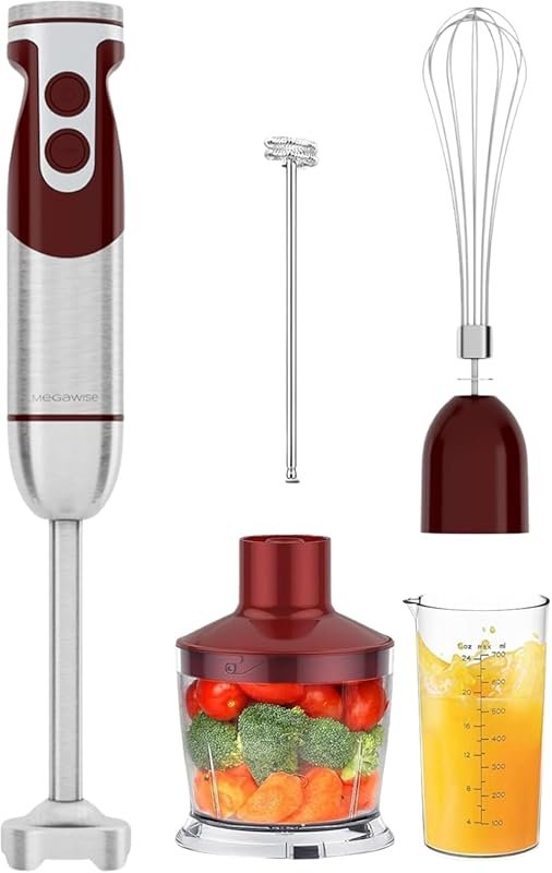 MegaWise Pro 5-in-1 Immersion Blender with 12 Speeds and Titanium Rein