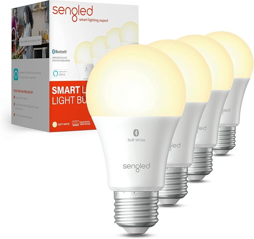 Sengled Alexa Smart Bulbs – Auto Pairing, Warm Light, Bluetooth Mesh, 