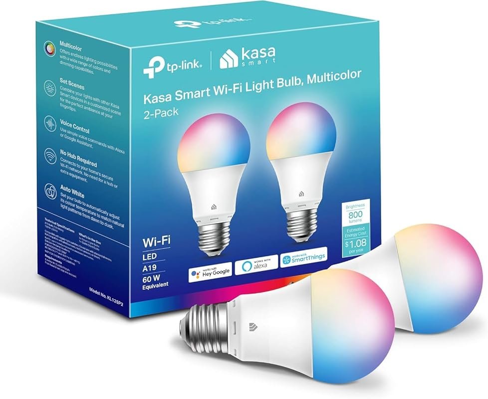 Kasa Smart Light Bulbs: Full Color Changing, Dimmable, Alexa & Google 