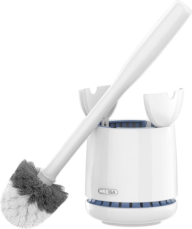 MR.SIGA Toilet Bowl Brush and Holder – Premium Quality, Solid Handle, 