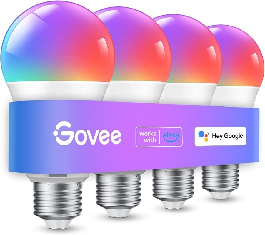 Govee Smart Light Bulbs – 16 Million Colors, Music Sync, Alexa/Google
