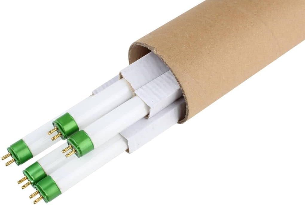 5-Pack 2FT T5 Fluorescent Tubes, 24W Each, 6500K Full Spectrum, Ideal 