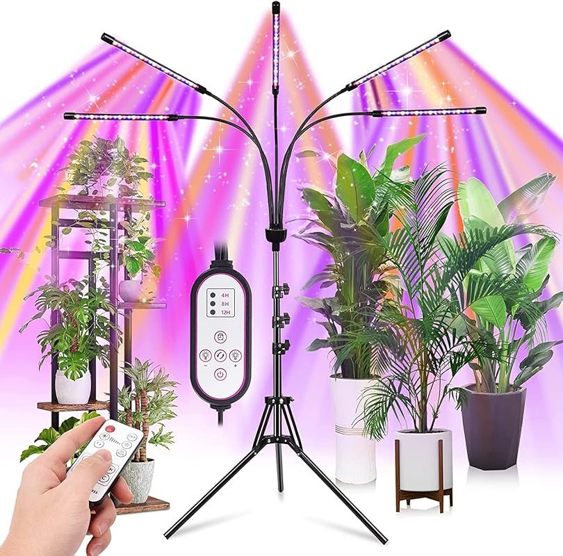 Full Spectrum Grow Light with Tripod Stand for Indoor Plants, Remote C