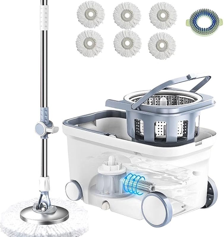 Deluxe 360 Spin Mop with 6 microfiber refills, 62