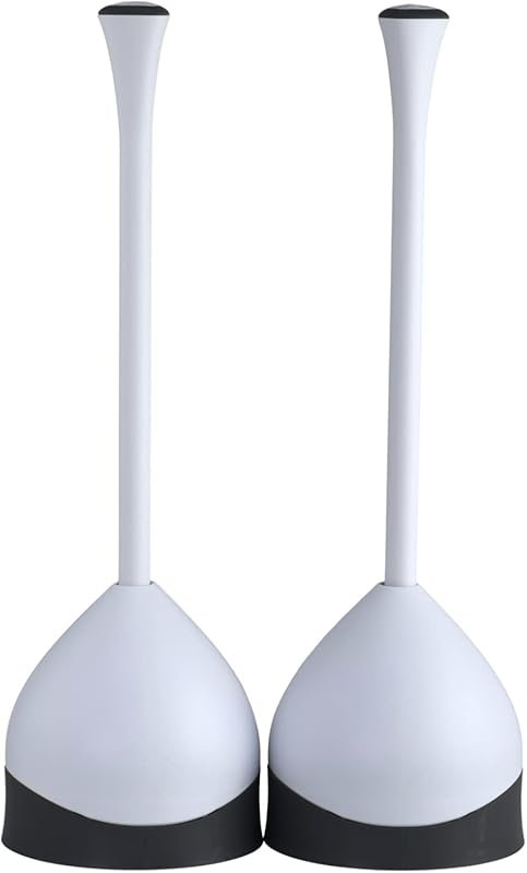 Clorox Hideaway Toilet Plunger Set of 2 with Caddy - Bathroom Organiza