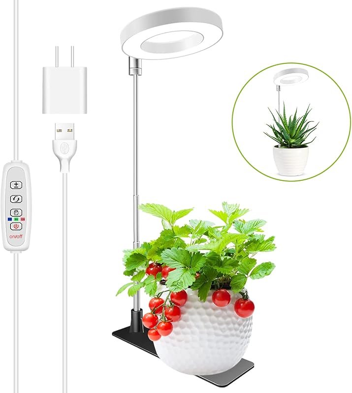 Adjustable full spectrum grow light with detachable base and automatic