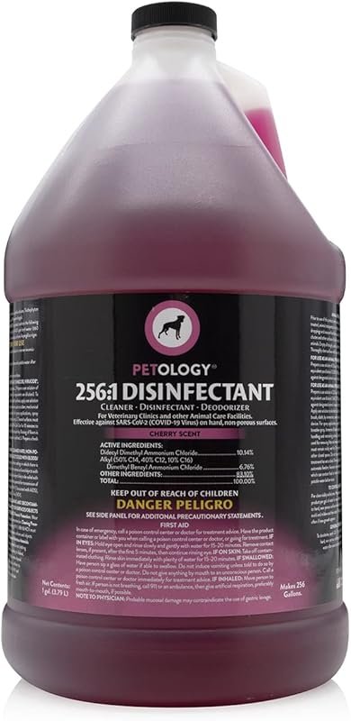 256:1 Disinfectant Concentrate – 1 Gallon – Sanitizer for Kennels, Eff