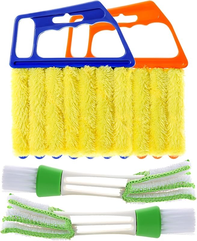 4-piece window blind cleaner with washable 7-finger duster and air ven