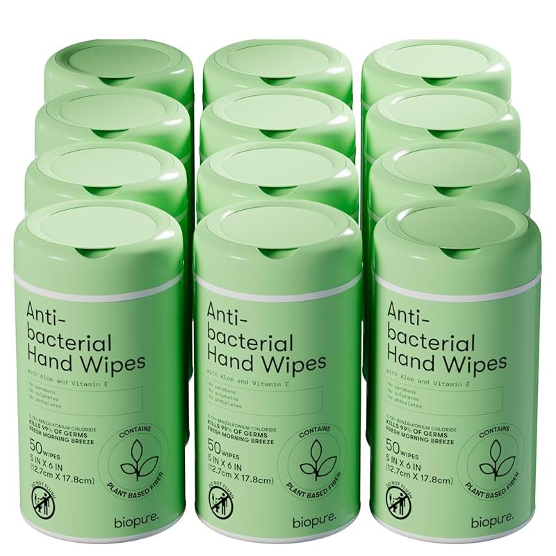 Biopure Fresh Morning Breeze Antibacterial Hand Wipes – Aloe and Vitam