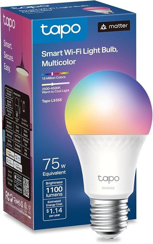 TP-Link Tapo Smart Light Bulbs, 1100 Lumens High Brightness, Matter-Ce