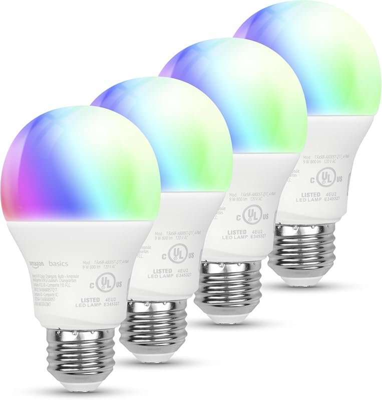 Amazon Basics Smart LED Bulb: Color Changing, 800 Lumens, Alexa Compat