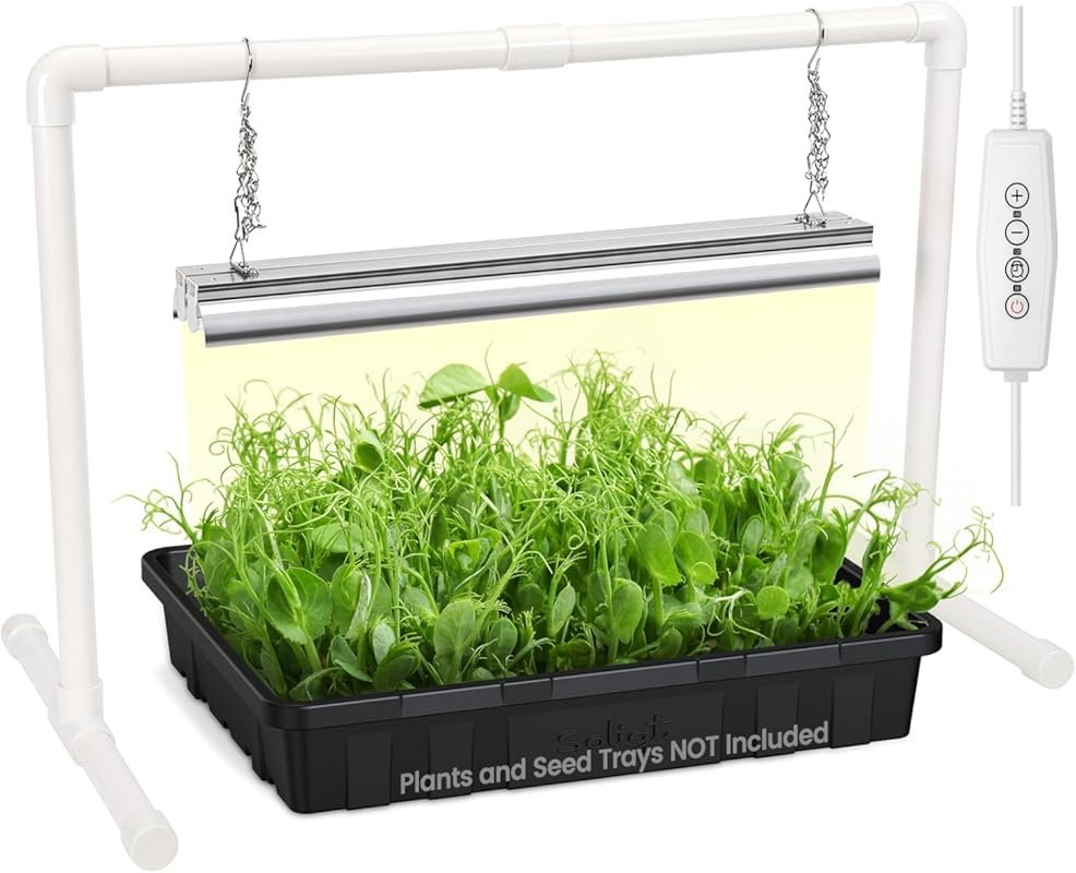 SOLIGT 2FT Full Spectrum Seed Starting Grow Light with Timer, Adjustab