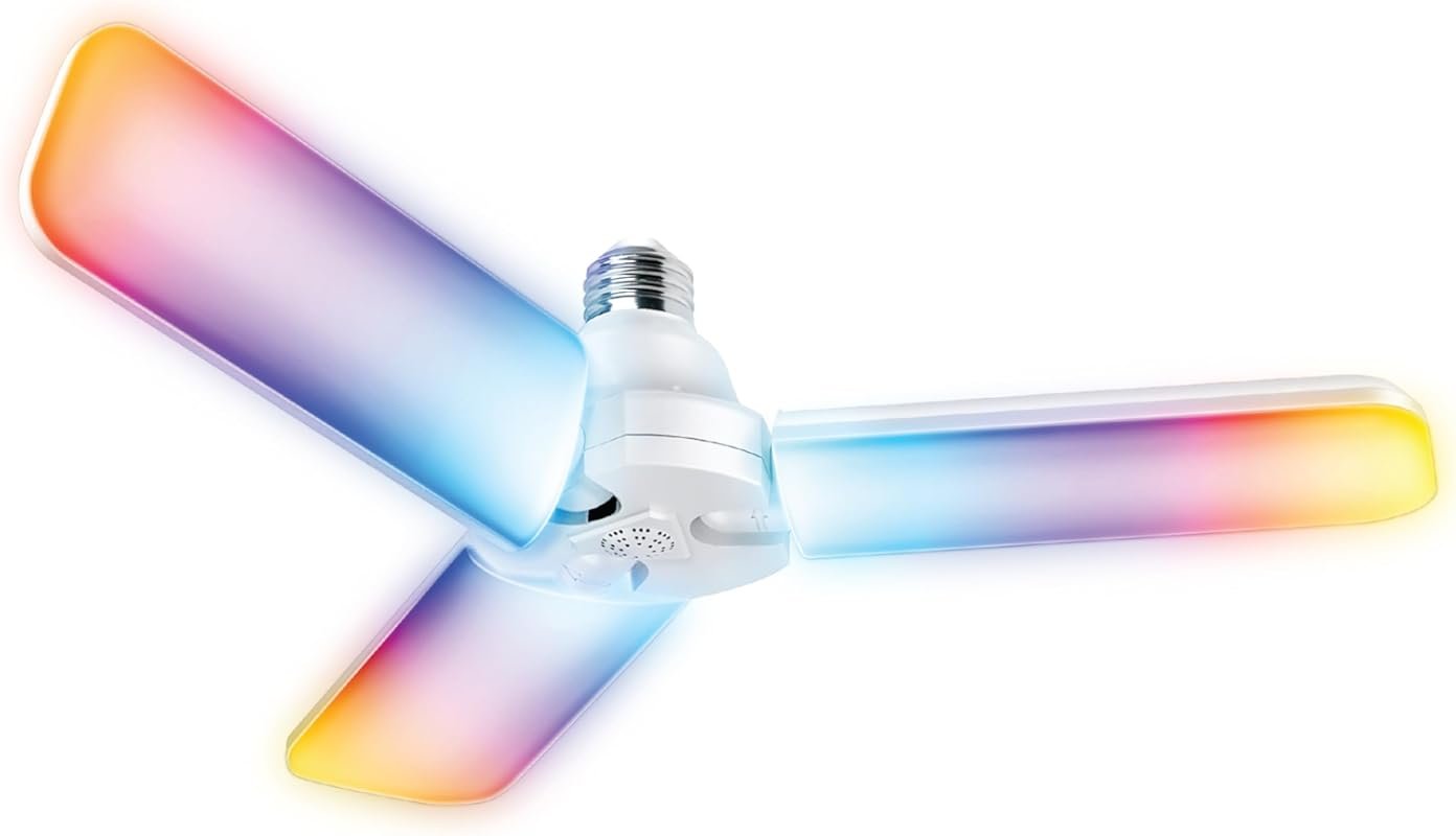 Feit Electric Smart LED Garage Light, RGBW 3 Panel, WiFi 2.4GHz, Screw