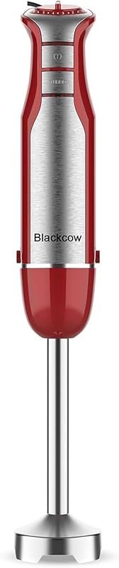 Blackcow 800W Immersion Blender with 6-Speed Control for Smoothies, So