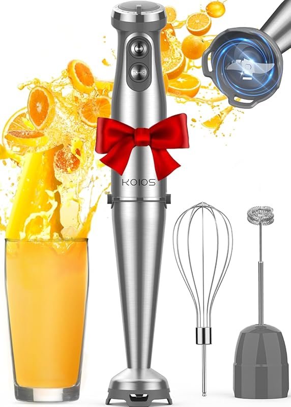 KOIOS 1000W Immersion Blender with 12 Speeds, Turbo Mode & 3-in-1 Atta