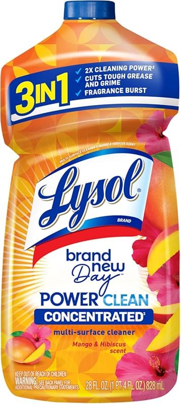 Lysol Power Clean Multi-Surface Cleaner, 2x Concentrated, Mango & Hibi