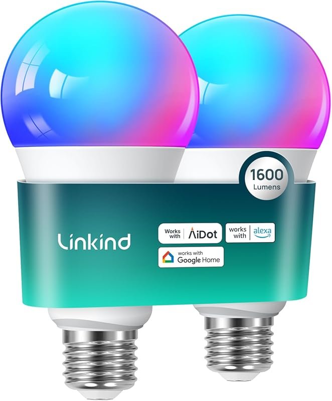 Linkind Smart Bulbs: 1600 Lumens, Color Changing, Alexa & Google Home 