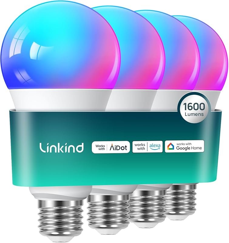 Linkind Smart Light Bulbs, 1600LM Smart Bulb, Work with Alexa & Googl