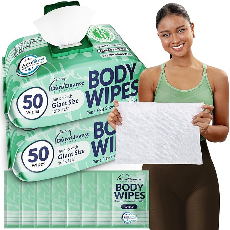 Body Wipes for Women, Extra Moist No Rinse Bathing Wipes , 100 XL Show