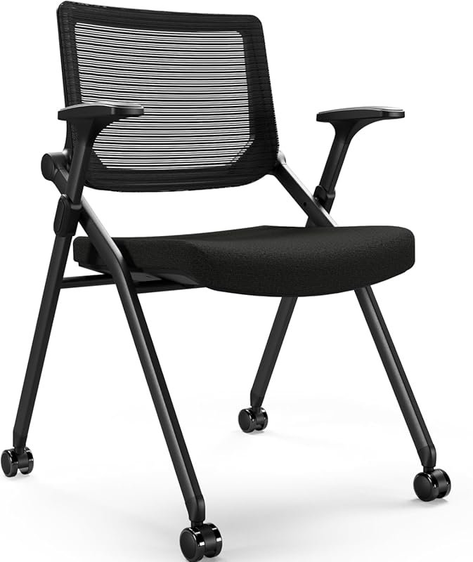 FYLICA Foldable Office Chair with PU Wheels and Ergonomic Mesh Back – 
