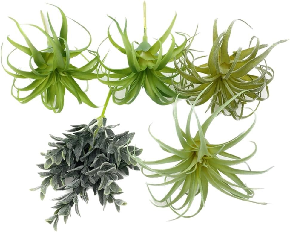 POANTA 5 Pack Assorted Artificial Succulents Air Plants Set Unpotted R
