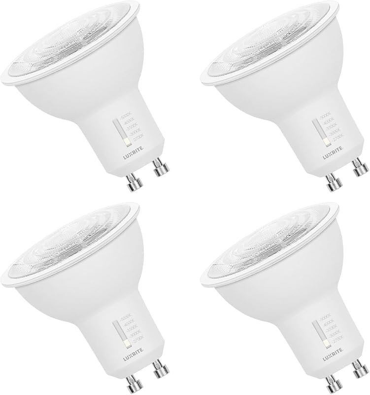 LUXRITE GU10 LED Bulbs Dimmable, 50W Halogen Equivalent, 5 Color Selec