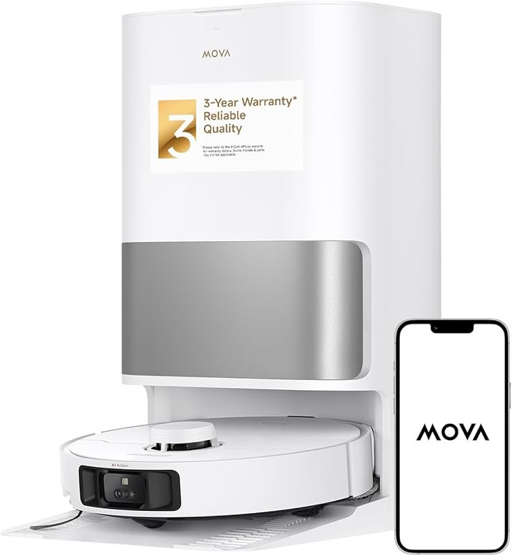 Mova P10 Pro Ultra Robot Vacuum and Mop with 13,000Pa Suction and Hot 