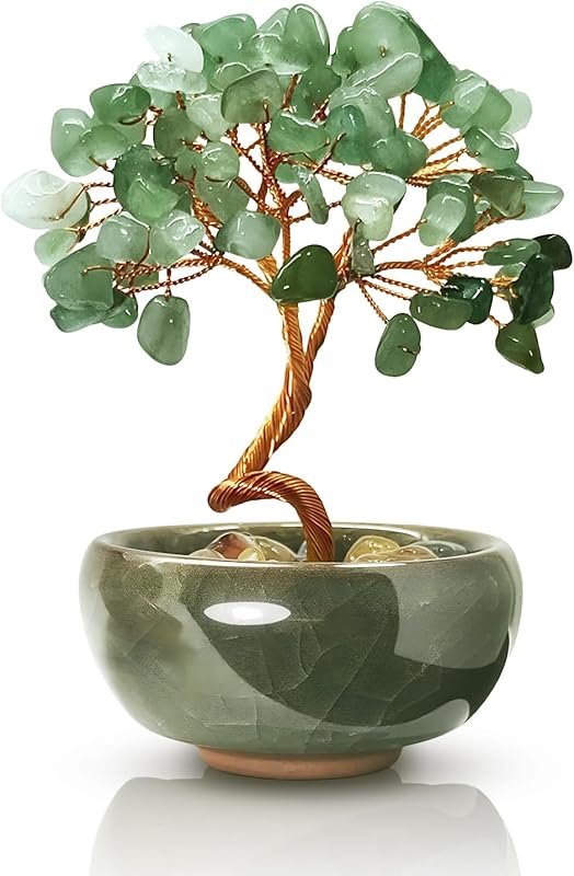 Green Aventurine Crystal Tree – Harmony and Vitality Desk Decor with C