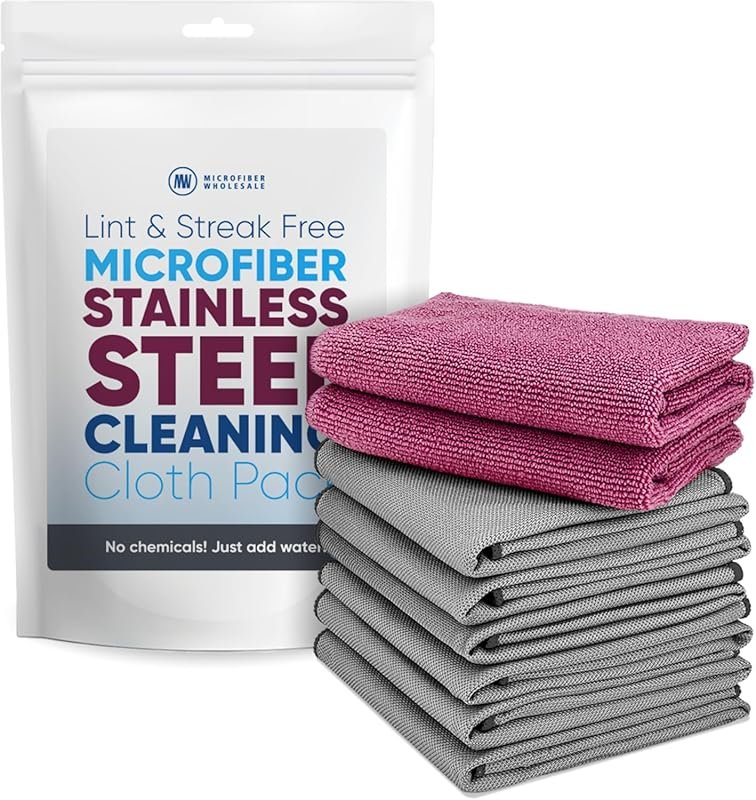 Claro Stainless Steel Cleaner Cloths – Lint-Free Microfiber Cloths for