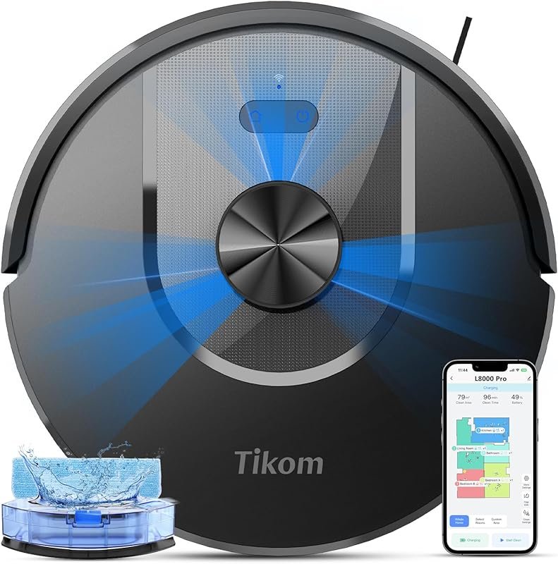 Tikom Robot Vacuum and Mop Combo, 6000Pa Automatic Robotic Vacuum Clea