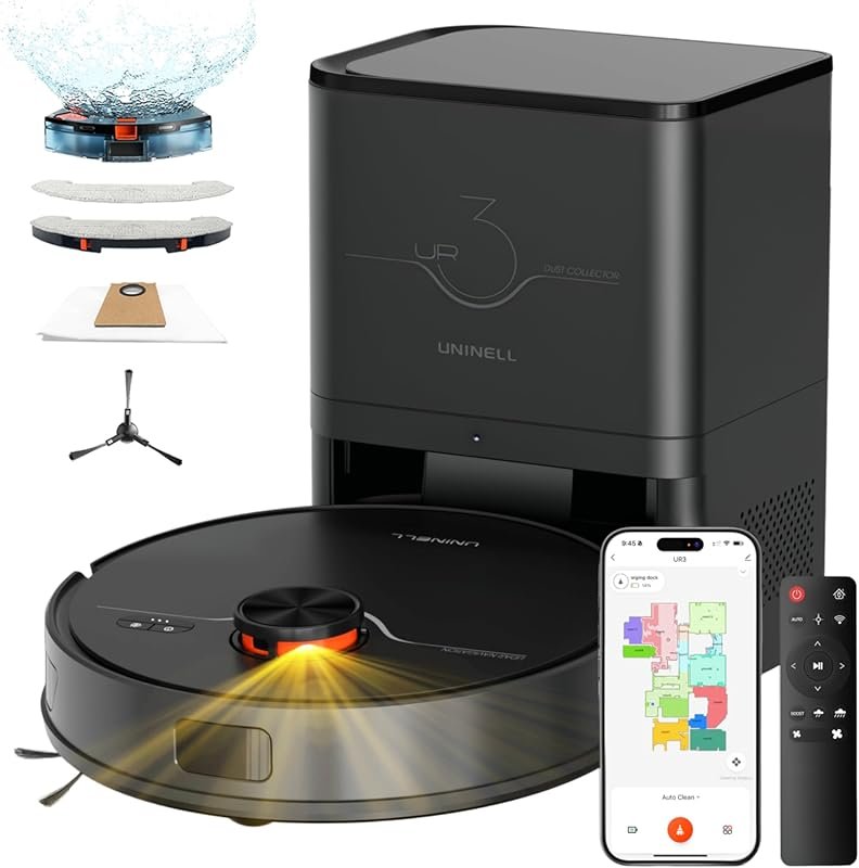 Robot Vacuum and Mop Combo with Self-Emptying, Robotic Vacuum Cleaner 