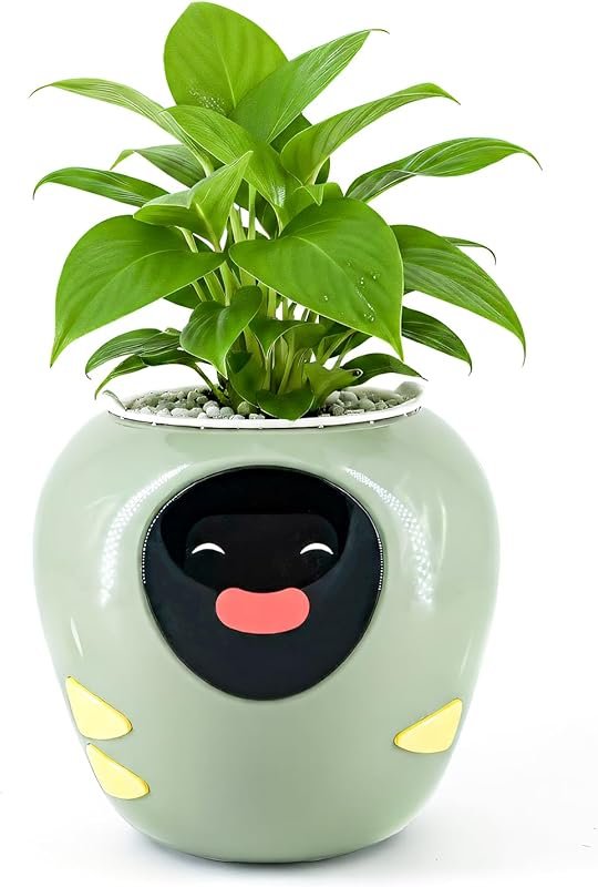 Large smart plant pot with AI, expressive animations, and temperature 