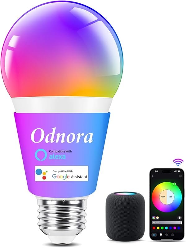 LED Smart Light Bulb, Color Changing, 16 Million Colors, Alexa & Googl