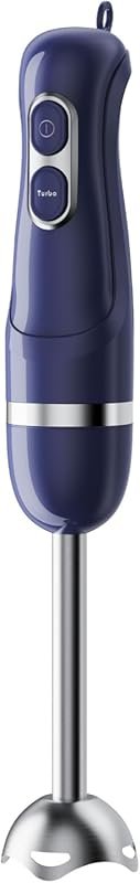 Portable Corded Immersion Blender with Stainless Steel Blades for Smoo