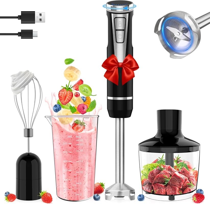 Cordless Immersion Blender Handheld, 4-in