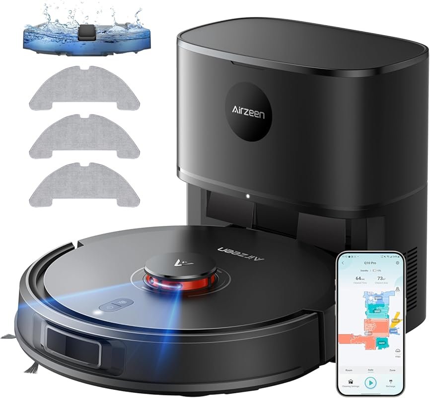 Robot Vacuum and Mop with 6000Pa Suction and 150-Minute Runtime for Pe